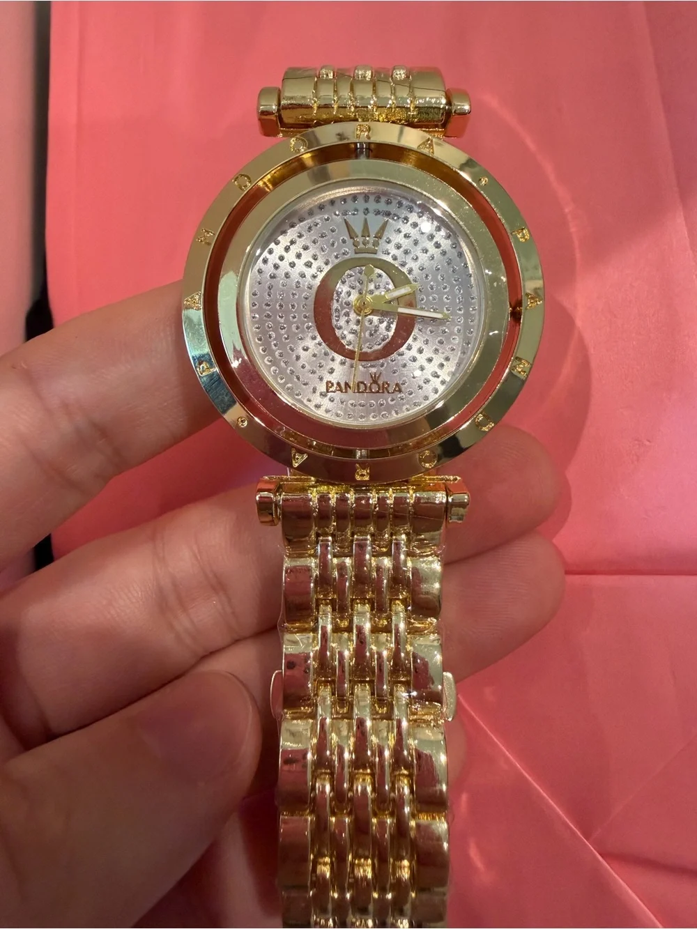 Pandora Gold-Tone Crystal Dial Women's Bracelet Watch